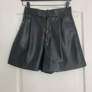 Zara Black Faux Leather Shorts Size Small